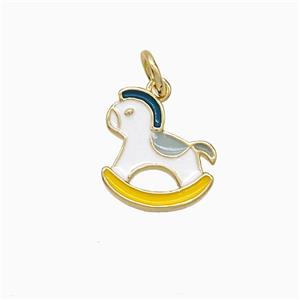 Copper Trojan Horse Pendant Enamel Gold Plated, approx 11-12mm [FD21638]