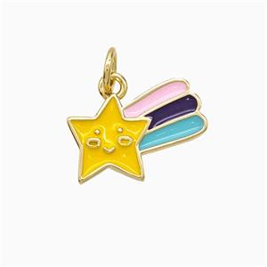 Copper Star Pendant Multicolor Enamel Gold Plated, approx 10-15mm [FD21642]