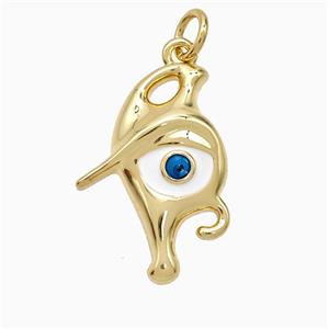 Copper Evil Eye Pendant Enamel Gold Plated, approx 14-21mm [FD21671]