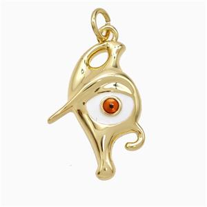 Copper Evil Eye Pendant Enamel Gold Plated, approx 14-21mm [FD21672]