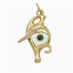 Copper Evil Eye Pendant Enamel Gold Plated, approx 14-21mm [FD21673]