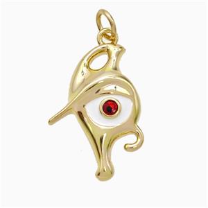 Copper Evil Eye Pendant Enamel Gold Plated, approx 14-21mm [FD21674]