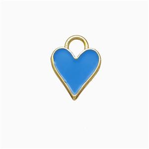 Copper Heart Pendant Skyblue Enamel Gold Plated, approx 9mm [FD21891]
