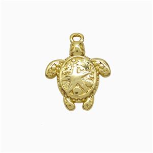 Copper Tortoise Pendant Starfish Gold Plated, approx 12.5-14mm [FD21968]