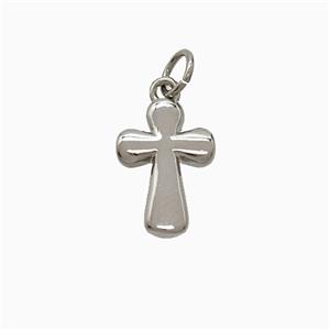 Copper Cross Pendant Platinum Plated, approx 9-13mm [FD21977]