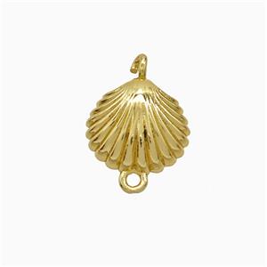 Copper Scallop Shell Connector Gold Plated, approx 12-13mm [FD21981]