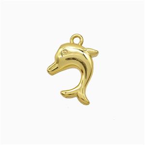 Copper Dolphin Pendant Gold Plated, approx 12-14mm [FD21984]