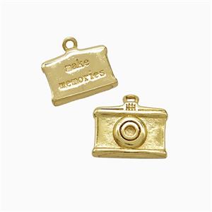 Copper Camera Charms Pendant Gold Plated, approx 9-12mm [FD21987]
