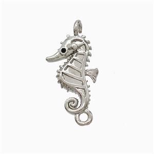 Copper Seahorse Connector Platinum Plated, approx 11-16mm [FD21993]