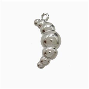 Copper Croissant Pendant Moon Platinum Plated, approx 7-17mm [FD21995]