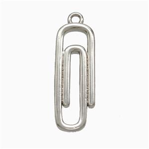 Copper Paperclip Pendant Platinum Plated, approx 8-22mm [FD21999]
