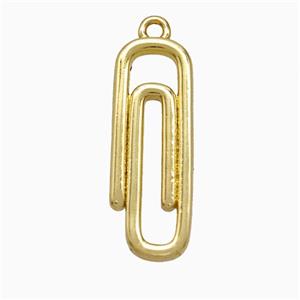 Copper Paperclip Pendant Gold Plated, approx 8-22mm [FD22000]