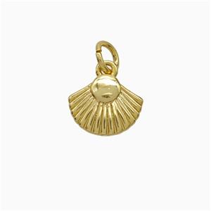 Copper Scallop Shell Pendant Gold Plated, approx 8-10mm [FD22008]