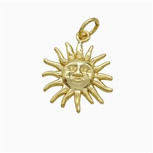 Copper Sun Pendant Gold Plated, approx 14mm [FD22014]