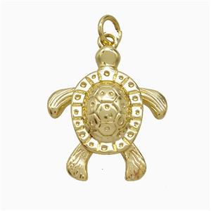 Copper Tortoise Pendant Gold Plated, approx 18-22mm [FD22020]