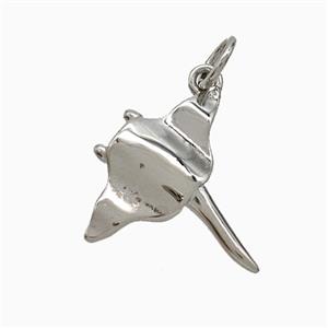 Manta Ray Charms Copper Ocean Whale Pendant Platinum Plated, approx 16-17mm [FD22021]