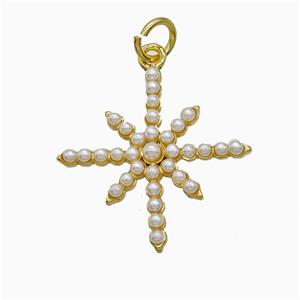 Polaris Charms Copper Northstar Pendant Pave Pearlized Resin Gold Plated, approx 20mm [FD22024]
