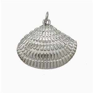 Copper Scallop Shell Pendant Platinum Plated, approx 20-25mm [FD22030]