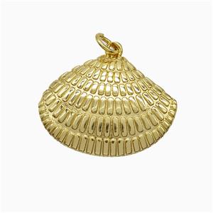 Copper Scallop Shell Pendant Gold Plated, approx 20-25mm [FD22031]