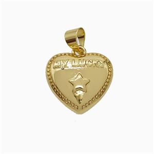 Copper Heart Pendant My Lucky Star Gold Plated, approx 14mm [FD22041]
