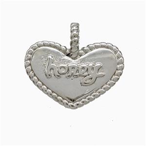 Copper Heart Pendant Honey Platinum Plated, approx 18-21mm [FD22042]