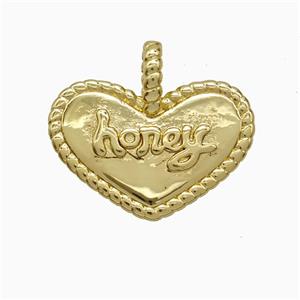 Copper Heart Pendant Honey Gold Plated, approx 18-21mm [FD22043]