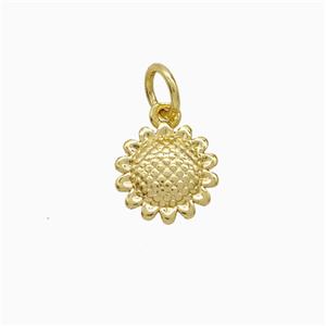 Copper Sunflower Pendant Gold Plated, approx 9mm [FD22049]