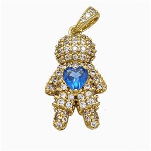 Copper Boy Pendant Pave Zirconia Crystal Glass Kids Gold Plated, approx 13-20mm [FD22102]