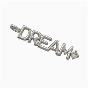 Copper DREAM Pendant Pave Zirconia Platinum Plated, approx 6-30mm [FD22144]