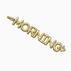 Copper MORNING Pendant Pave Zirconia Gold Plated, approx 6-35mm [FD22154]