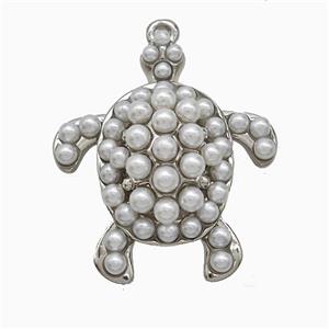 Copper Tortoise Pendant Pave Resin Platinum Plated, approx 25-30mm [FD22158]