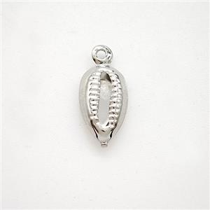 Copper Conch Shell Pendant Platinum Plated, approx 7-12mm [FD22207]