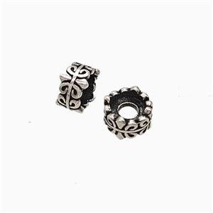 Copper Rondelle Beads Antique Silver, approx 7mm [FD22267]