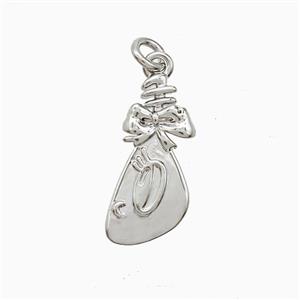 Fortune Bag Charms Copper Pendant Bowknot Platinum Plated, approx 8-16mm [FD22281]