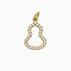 Copper Pendant Pave Zircon, Gold Plated, approx 9-12mm [FD22287]
