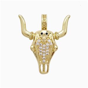 Copper Pendant Pave Zircon, Gold Plated, approx 23-25mm [FD22291]