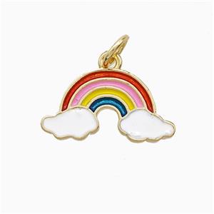 Copper Rainbow Pendant Multicolor Enamel Gold Plated, approx 9-17mm [FD22302]