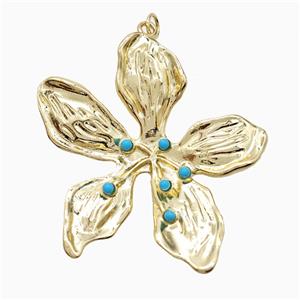 Enamel Copper Pendant, Gold Plated, approx 40mm [FD22350]