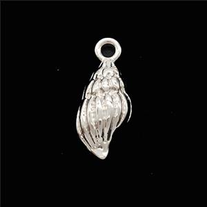 Copper Conch Shell Pendant Shiny Silver, approx 8-16mm [FD22362]