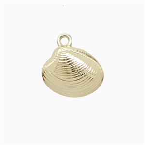 Copper Scallop Shell Pendant Gold Plated, approx 11-13mm [FD22365]