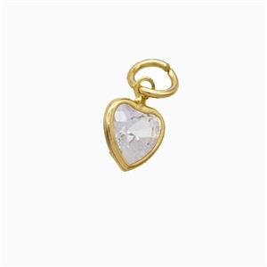 Cubic Zirconia Heart Pendant Copper Gold Plated, approx 7mm [FD22380]