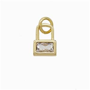 Copper Pendant Pave Zircon, Gold Plated, approx 7-10mm [FD22390]