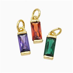 Cubic Zirconia Stick Pendant Copper Gold Plated Mixed, approx 4-10mm [FD22402]
