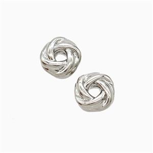 Lover Knot Charms Copper Beads Rondelle Platinum Plated, approx 7mm [FD22403]