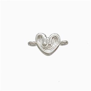 Copper Heart Connector Platinum Plated, approx 6-7mm [FD22429]