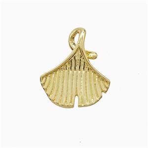 Copper Gingkgo Leaf Pendant Gold Plated, approx 13-16mm [FD22444]