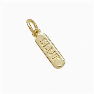 Copper Pendant Pave Zircon, Gold Plated, approx 4-12mm [FD22450]
