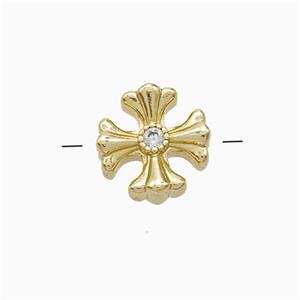 Copper Pendant Pave Zircon, Gold Plated, approx 11.5mm [FD22474]