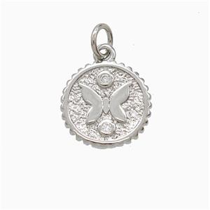 Copper Pendant Pave Zircon, Gold Plated, approx 13mm [FD22475]