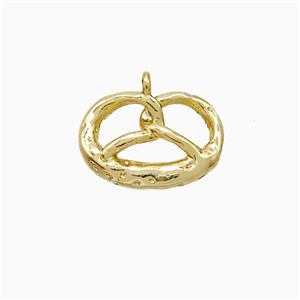 Pretzel Charms Copper Pendant Hammered Gold Plated, approx 10-15mm [FD22480]